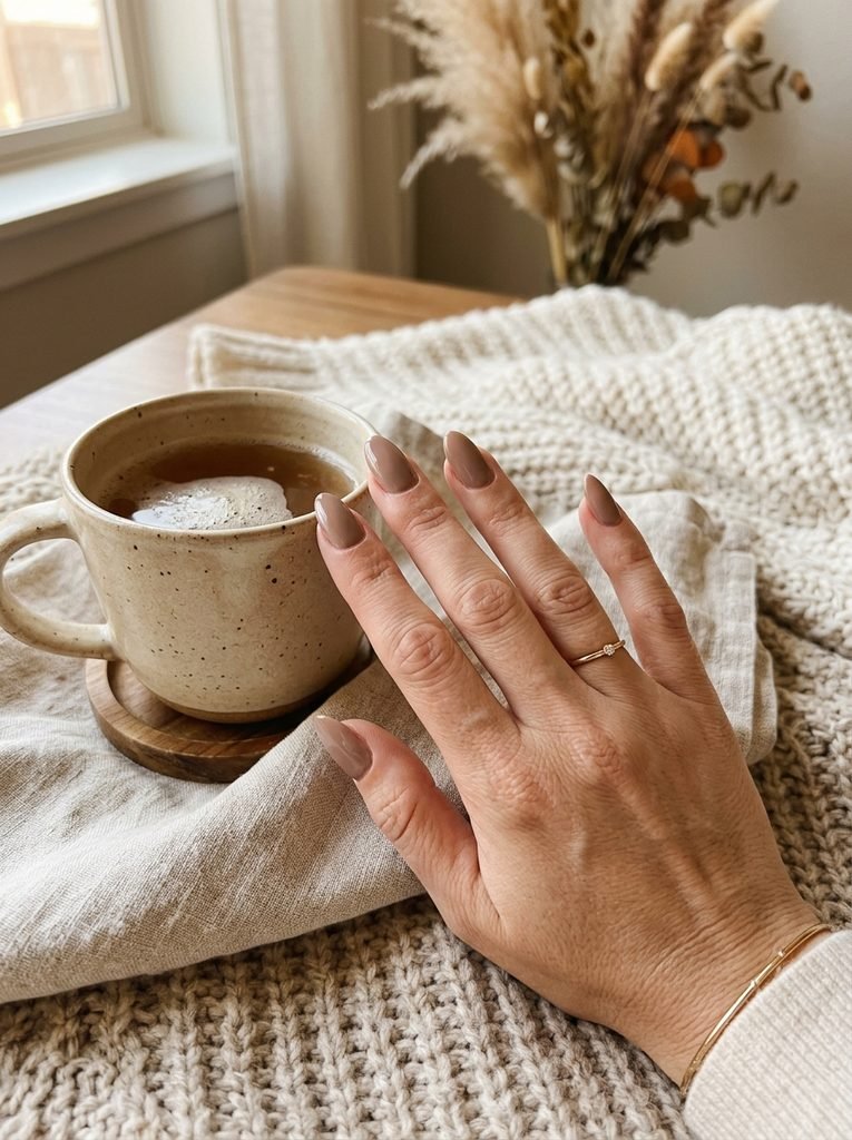 Taupe neutral fall nails