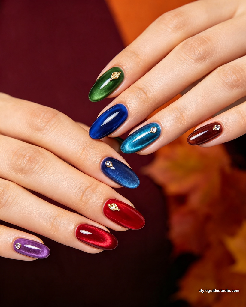Jewel tone nails fall trend 2026