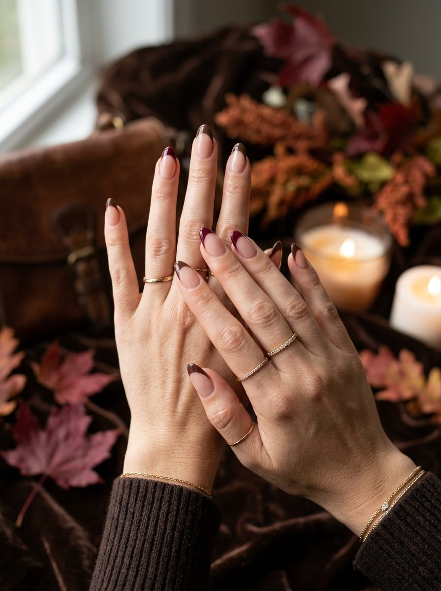 15 Classy Chocolate Brown and Burgundy Fall Nails for October