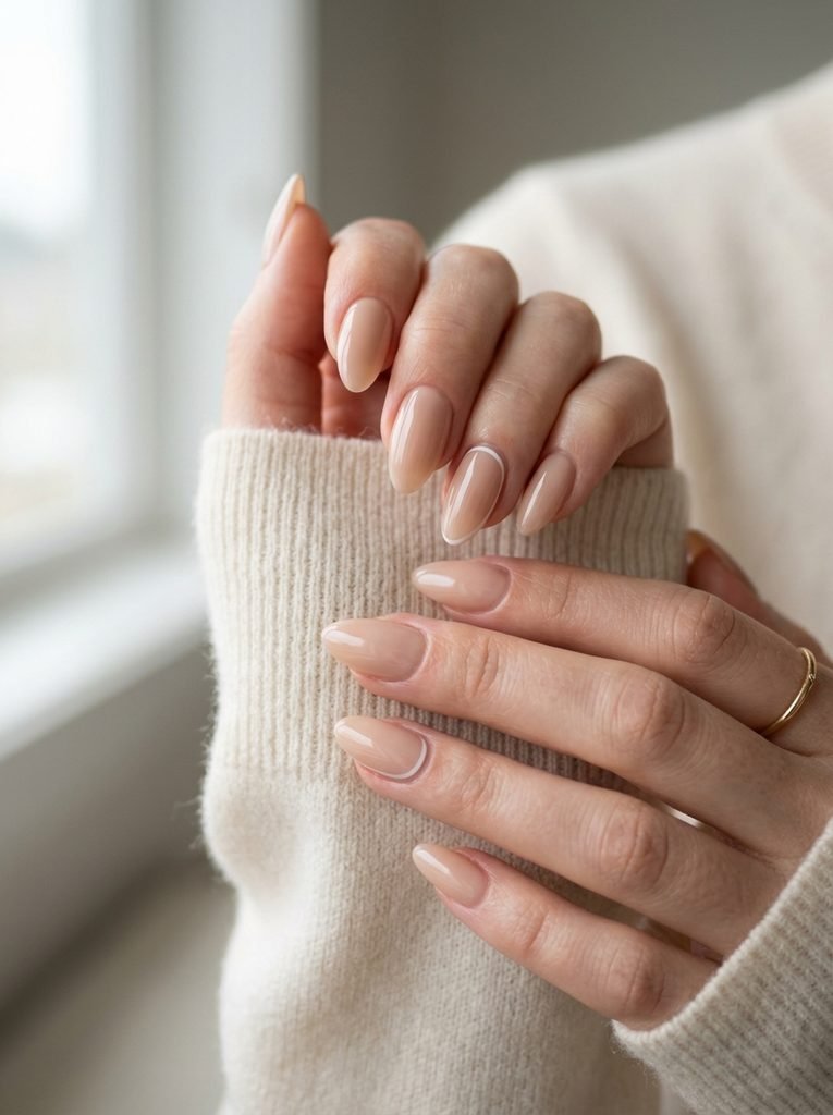 Alt Text: Minimalist Almond Nails