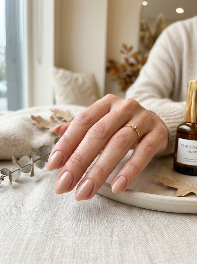 Classic nude neutral fall nails
