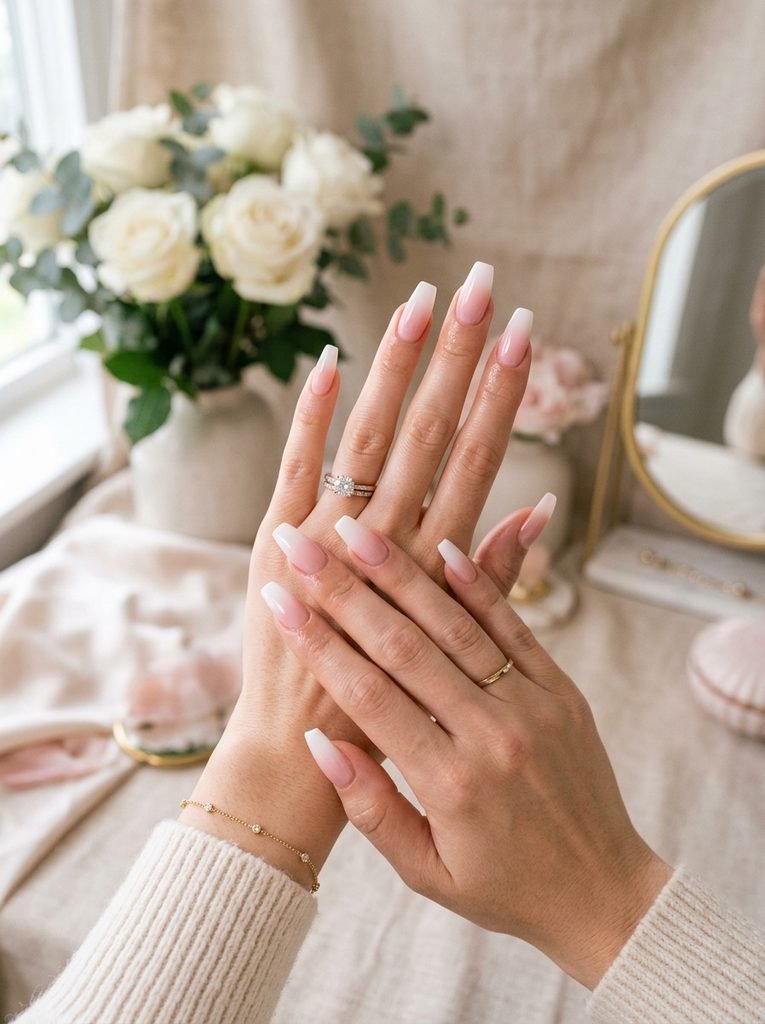 Ombre Coffin Nails